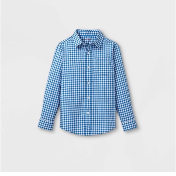 Boys' Woven Long Sleeve Button-Down Shirt - Cat & Jack™ Blue - Picture 2 of 3